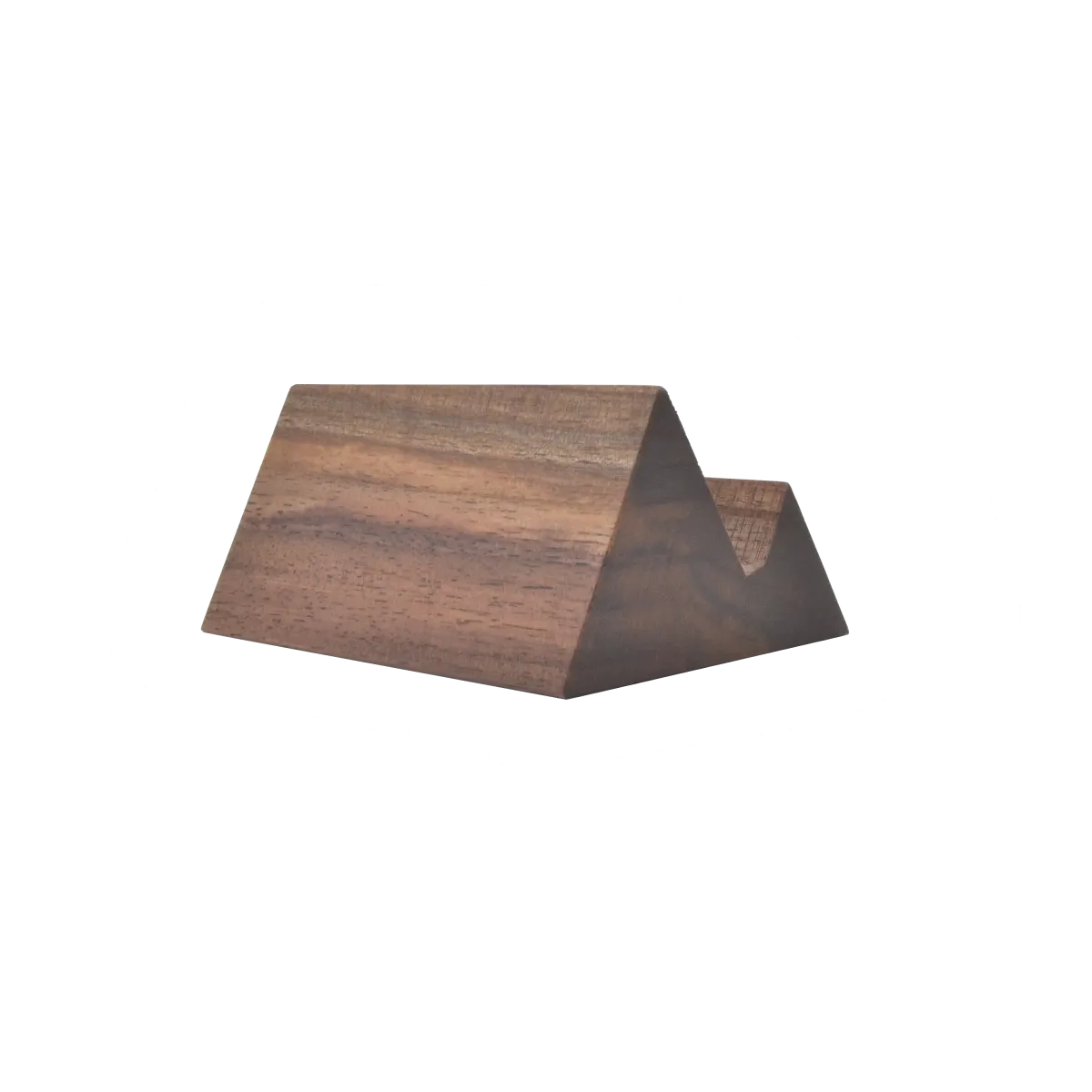 Back of walnut business card holder
