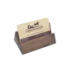 walnut business card holder with business cards