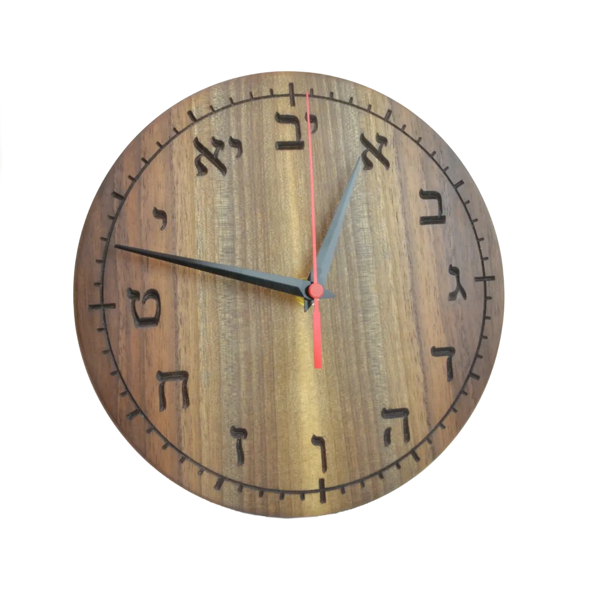 Book-matched Walnut Clock