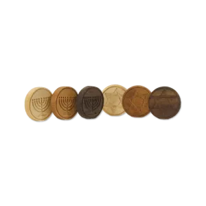 Wooden Gelt Coins with variable wood types of maple, cherry and walnut