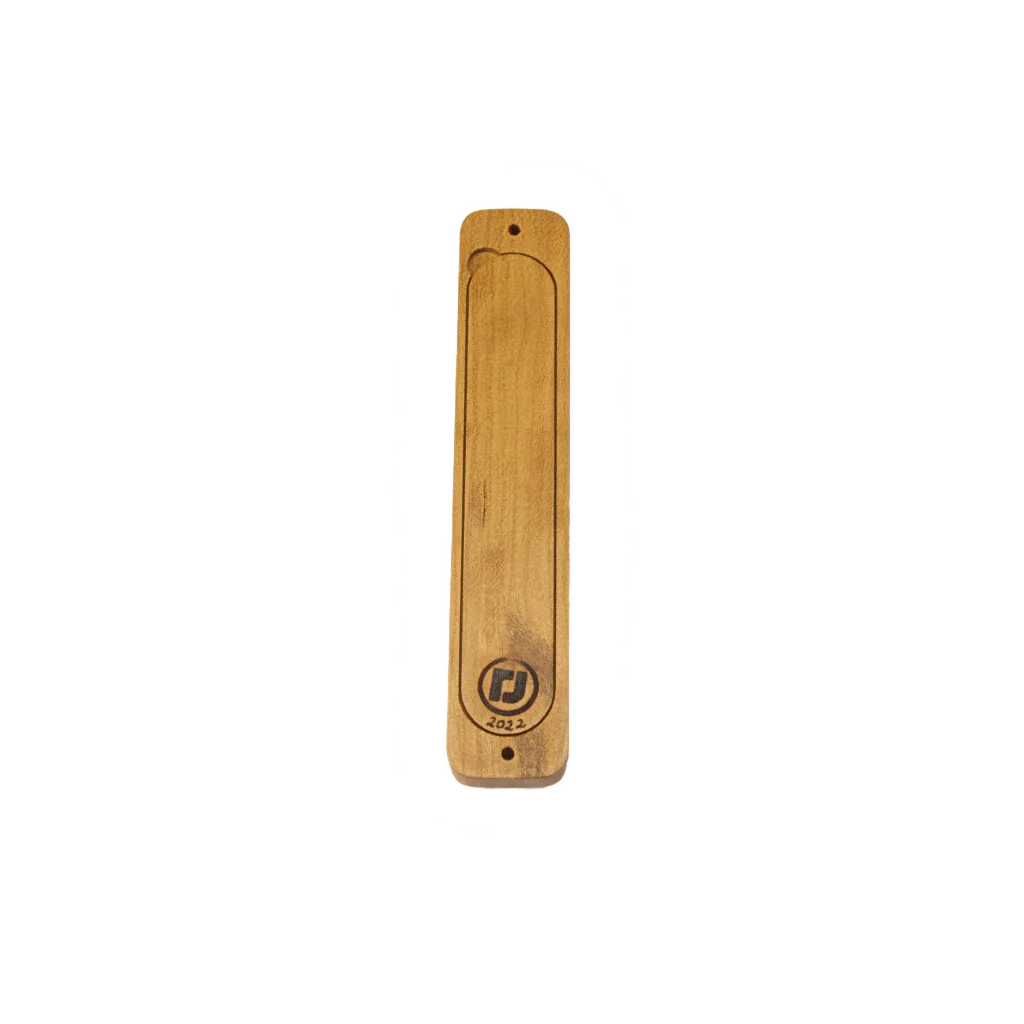Cherry Mezuzah Case With Ebony Inlay Back