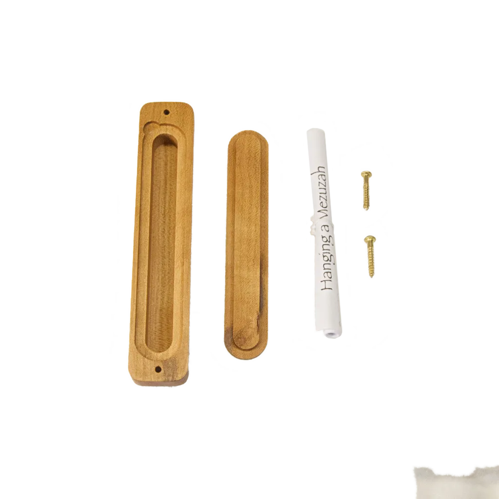 Cherry Mezuzah Case With Ebony Inlay Open Back