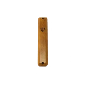 Cherry Mezuzah Case With Ebony Inlay Front