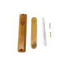 Cherry Mezuzah Case With Ebony Inlay Open Front